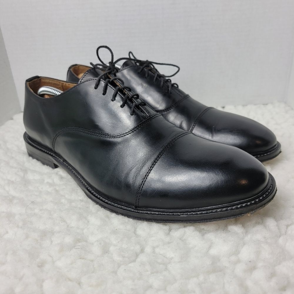 Barneys New York Mens Oxford Shoes Size 13  Black Leather Cap Toe